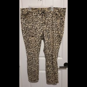Loralette leopard cheetah distressed jeans 22